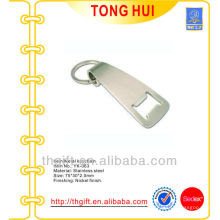 Blank logo metal bottle opener w/Nickel split rings